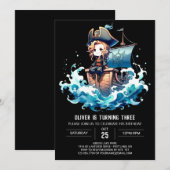 Magical Ship Pirate Birthday Einladung (Vorne/Hinten)