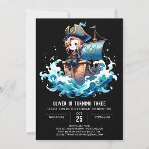 Magical Ship Pirate Birthday Einladung