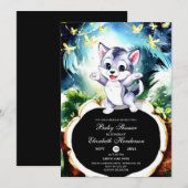 Magical Simple Wolf Baby Dusche Einladung (Vorne/Hinten)