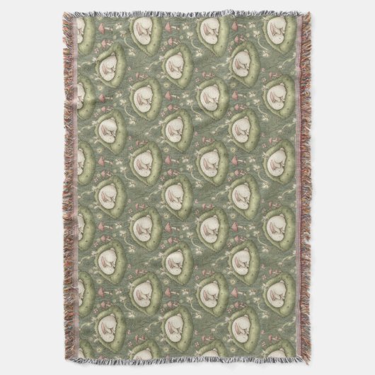 Magical Sleeping Bunny & Fairies in the Forest Decke (Vorderseite Vertikal)