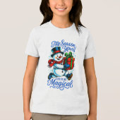 Magical Snowman Christmas Delivery Tee fun holiday (Vorderseite)