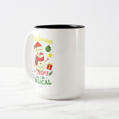 Magical Snowman Christmas Mug Cozy Holiday winter Zweifarbige Tasse (Vorderseite Links)