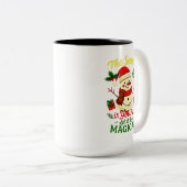 Magical Snowman Christmas Mug Cozy Holiday winter Zweifarbige Tasse (VorderseiteRechts)