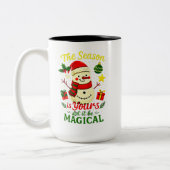 Magical Snowman Christmas Mug Cozy Holiday winter Zweifarbige Tasse (Links)