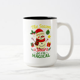 Magical Snowman Christmas Mug Cozy Holiday winter Zweifarbige Tasse