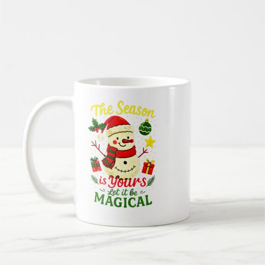 Magical Snowman Classic Christmas Cozy Winter Vibe Kaffeetasse (Links)