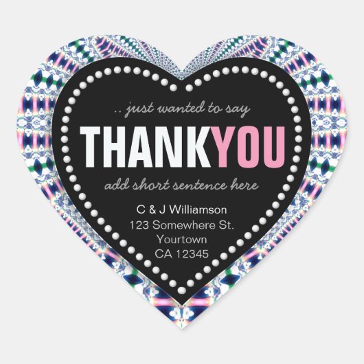 Magical Sparkle Digi Lacy Vielen Dank Herzsticker Herz-Aufkleber (Vorderseite)