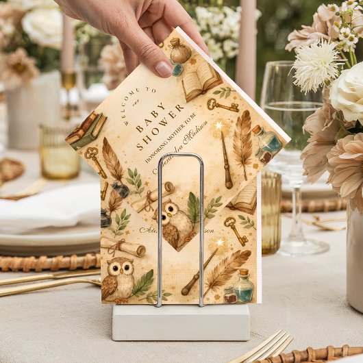 Magical Spellbook Wizard Baby Shower Serviette