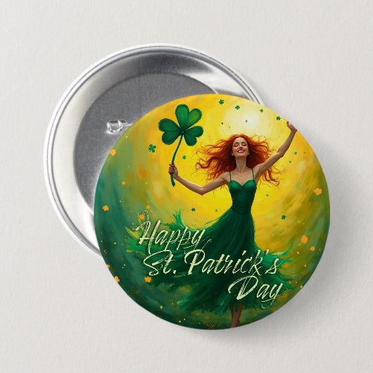 Magical St. Patrick's Day Button (Vorne & Hinten)