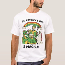 Magical St. Patricks Day Dragon Unicorn Beer Toast T-Shirt