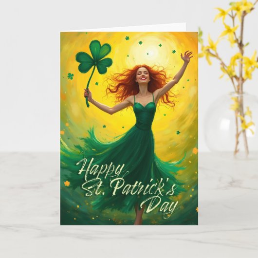Magical St. Patrick's Day Karte (Gelbe Blume)