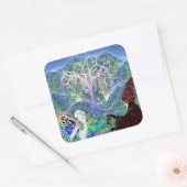 Magical Star Tree Quadratischer Aufkleber (Umschlag)