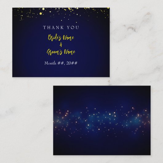 Magical Starry Night Wedding Dankeschön Card Begleitkarte (Vorne/Hinten)