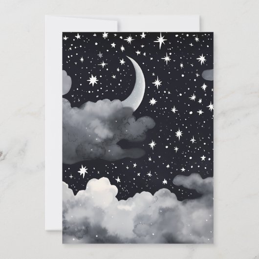 Magical Stars Black Bow Graduation Party Einladung (Rückseite)