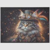 Magical Steampunk Maine Coon Cat Decoupage Seidenpapier (Vorderseite)