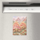 Magical Strawberry land with birthday cake turtles Magnet (In Situ (Geschirrspüler))