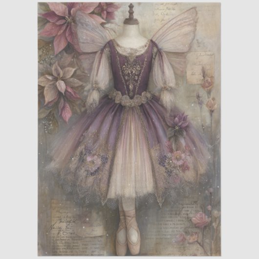 Magical Sugar Plum Fairy Ballerina Art Decoupage Seidenpapier (Vorderseite)
