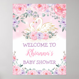 Magical Swan Princess Baby Dusche Willkommen Poster