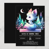 Magical Sweet Wolf Birthday Einladung (Vorne/Hinten)