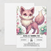 Magical Sweet Wolf Digital Geburtstag Einladung (Vorne/Hinten)
