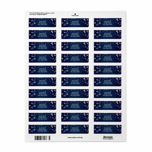 Magical Swirl Winter Wonderland Address Labels (Vorne)