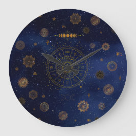 Magical Symbols of Protection Mandala Pagan Witch Große Wanduhr