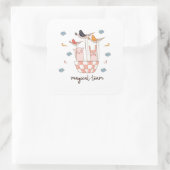 Magical Team Bunny Quadratischer Aufkleber (Tasche)