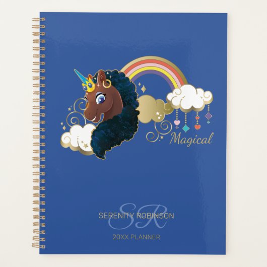 Magical the Unicorn Rainbow & Clouds Design Planer (Vorderseite)