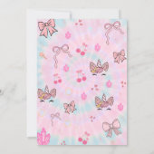 Magical Tie Dye Unicorn Coquette Bow Birthday Einladung (Rückseite)