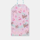 Magical Tie Dye Unicorn Coquette Bow Geschenkanhänger (Rückseite)