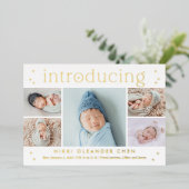 Magical Time Foil Baby Birth Ankündigung (Stehend vorne)