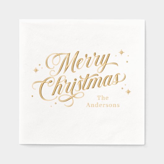 Magical Time Frohe Weihnachts-Party Foil Napkins Servietten Mit Folie (Vorderseite)