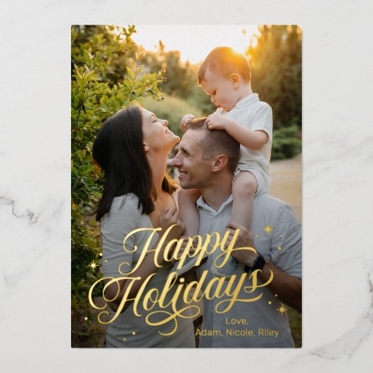Magical Time Happy Holidays Foil Holiday Card Folieneinladung (Vorderseite)