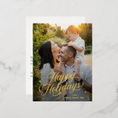 Magical Time Happy Holidays Foil Holiday Postkarte (Vorderseite/Rückseite)