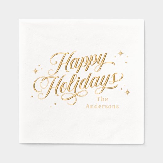 Magical Time Happy Holidays Foil Napkins Servietten Mit Folie (Vorderseite)
