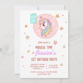 Magical Time Rainbow Baby Unicorn Einladung (Vorderseite)