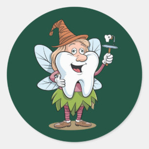 Magical Tooth Fairy Art Runder Aufkleber