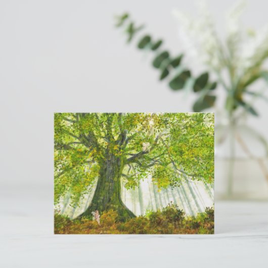 Magical Tree Fantasy Fairy Forest Postkarte (Stehend Vorderseite)