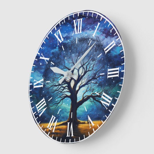 Magical Tree of Life Starry Night Unique Wall Cloc Große Wanduhr (Winkel)