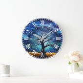 Magical Tree of Life Starry Night Unique Wall Cloc Große Wanduhr (Zuhause)