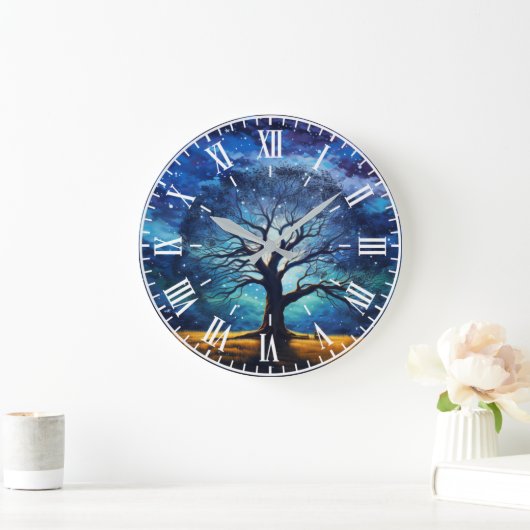 Magical Tree of Life Starry Night Unique Wall Cloc Große Wanduhr (Zuhause)