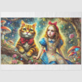 Magical Treetop Tales Alice and Cat Decoupage Seidenpapier (Vorderseite)