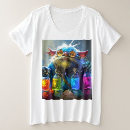 Magical Troll Alchemist Große Größe T-Shirt (Design vorne)