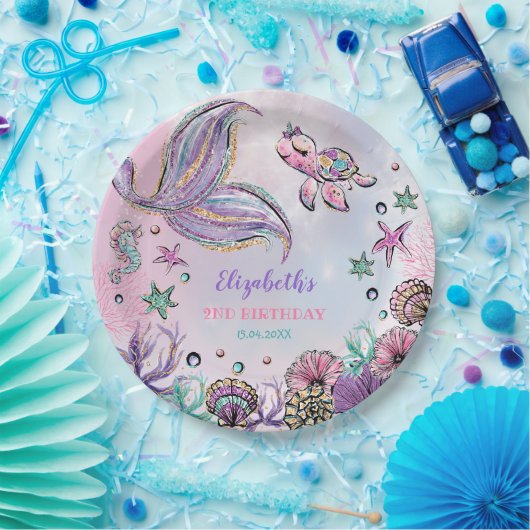 Magical Under Sea Mermaid Schwanz Birthday Party Pappteller (Party)