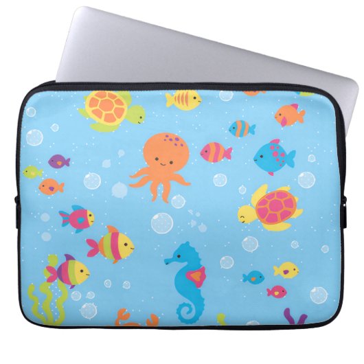 Magical Underwater Turtle and Fish Electronic Bag Laptopschutzhülle (Vorderseite)