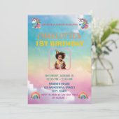 Magical Unicorn 1. Geburtstag Einladung (Stehend Vorderseite)