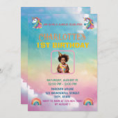 Magical Unicorn 1. Geburtstag Einladung (Vorne/Hinten)