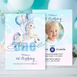 Magical Unicorn 1. Geburtstag Einladung