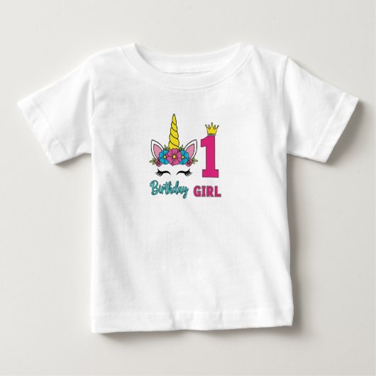 Magical Unicorn 1st Birthday Baby T-Shirt Gift (Vorderseite)