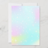 Magical Unicorn 3rd Birthday Invitation – Rainbow  Einladung (Rückseite)